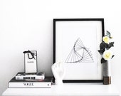 Scandinavo minimalista, stampa arte astratto, bianco e nero stampa, triangolo arte, astratto, nero & bianco stampa, arte moderna, arredamento casa