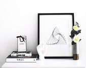 Scandinavian print, Minimalist abstract art, Monochrome print, Triangle art, Abstract, Black & white prints, Modern art, Home decor