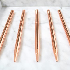 5 Rose Gold Ballpoint Pens, Black Ink image 4