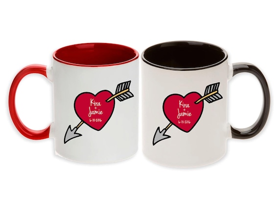 2pcs/set Ceramic Couple Cup Mugs And Heart Love Gift For