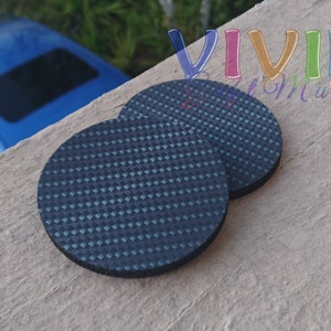 Pair of Carbon Fiber Pattern Car Coasters! Highly Absorbent for any car cup holders! (2pcs) - Ships within 2 Days!
