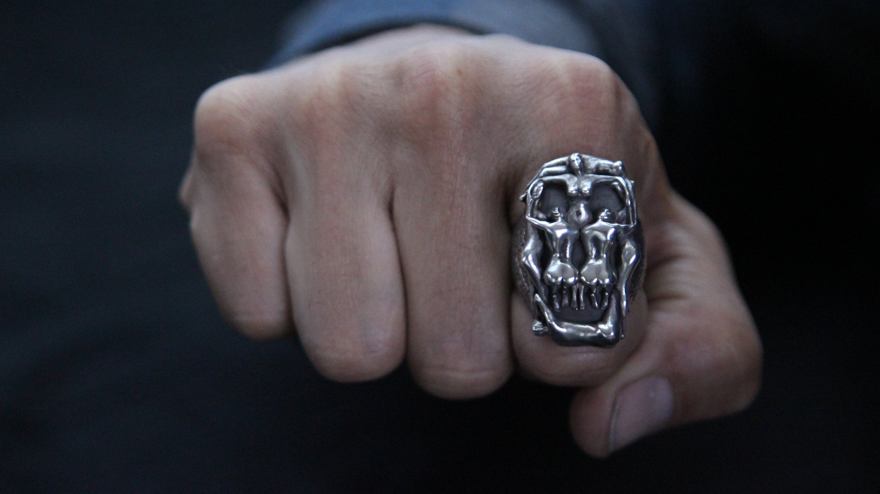 Voluptuous Mors Death Salvador Dali Style Naked Lady SILVER Skull
