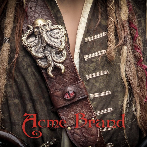Large Octopus Kraken Cthulhu Pirate Buckle For Baldric. Black sails Pirates of the Caribbean