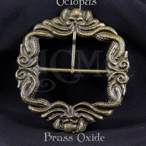 Ornate Pirate OCTOPUS Kraken Buckle for Belts or Baldric Nautical steampunk Caribbean rogue skull victorian Mermaid style