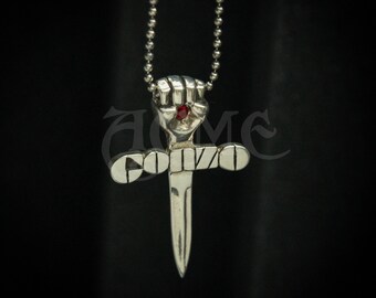 Gonzo First Silver Pendant Necklace Hunter Thompson Johnny Gonzo First Silver Pendant Necklace Hunter Thompson Johnny