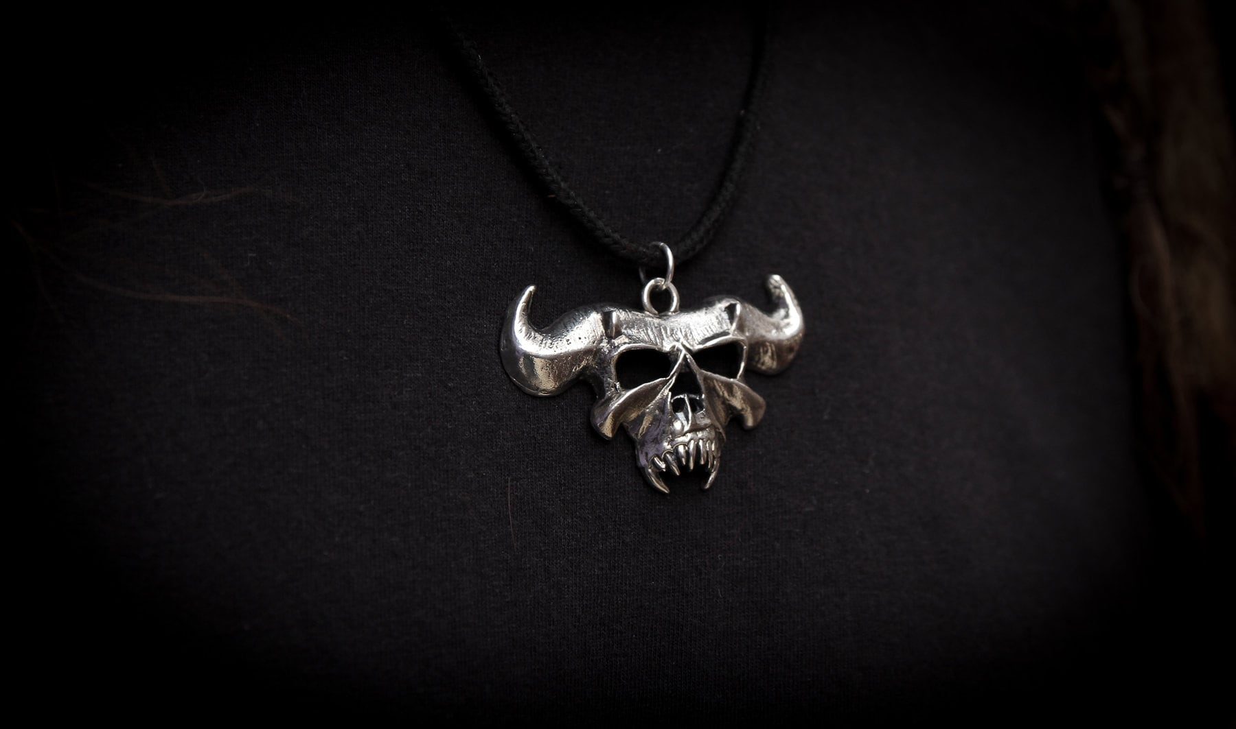 Sterling Silver Danzig Skull Head Pendant Necklace. - Etsy
