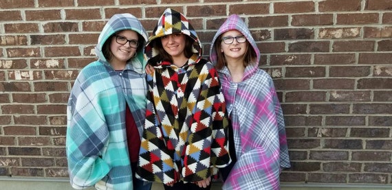 blanket poncho hoodie