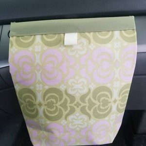 Car Glovebox Fabric Trash Bag with snap top and waterproof liner, Vehicle Trash Bag, Car Trash Bag with snap top, Gift Idea, trendy print