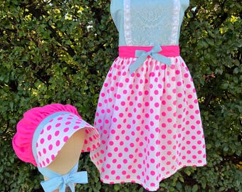 Little Bo Peep Apron with Bonnet, Little Bo Peep Costume, Toy Story dress-up, Bo Peep Dress-up, Disneyland Costume, Cosplay, Disneybounding