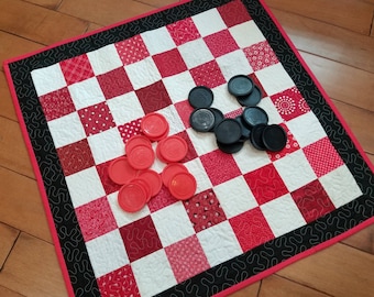 Checker Board Quilt With Jumbo Sized Checkers Game Board - Etsy