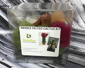 Naaldvilt Cactus Kit - Bevat ALLEEN instructies - Maakt twee cactussen - verjaardagscadeau, knutselpakket en geweldig voor kinderen