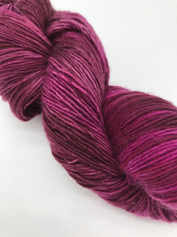 SW 3 PLY 8020 Merino and Nylon in Purple Grain de Raisin Hand Dyed Fingering knitting and crochet yarn