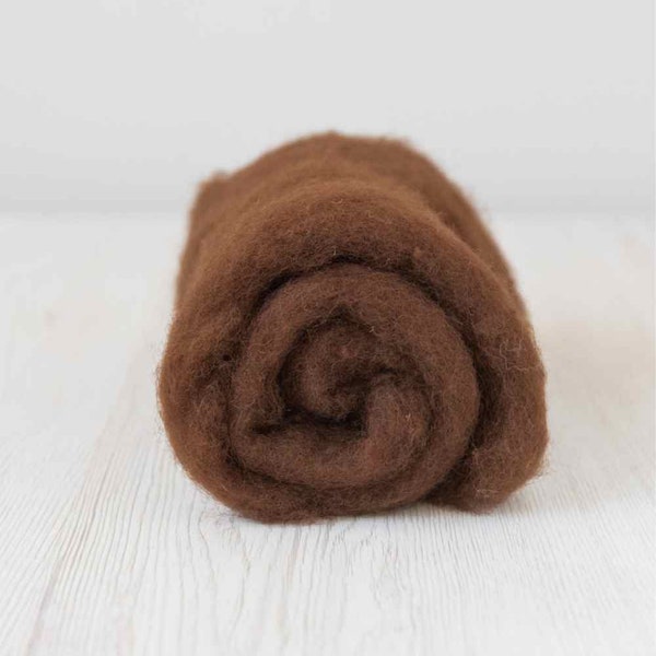 Maori Needle Felting Wool - A blend of Coopworth and Corriedale - Bark