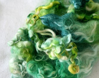 EMERALD ISLE - Hand Dyed Teeswater Locks in light shades of green and blue