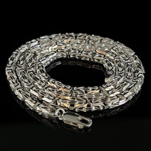 Catena bizantina lucida // Argento Sterling 925 // Larghezza 3,6 mm // 20-24 pollici
