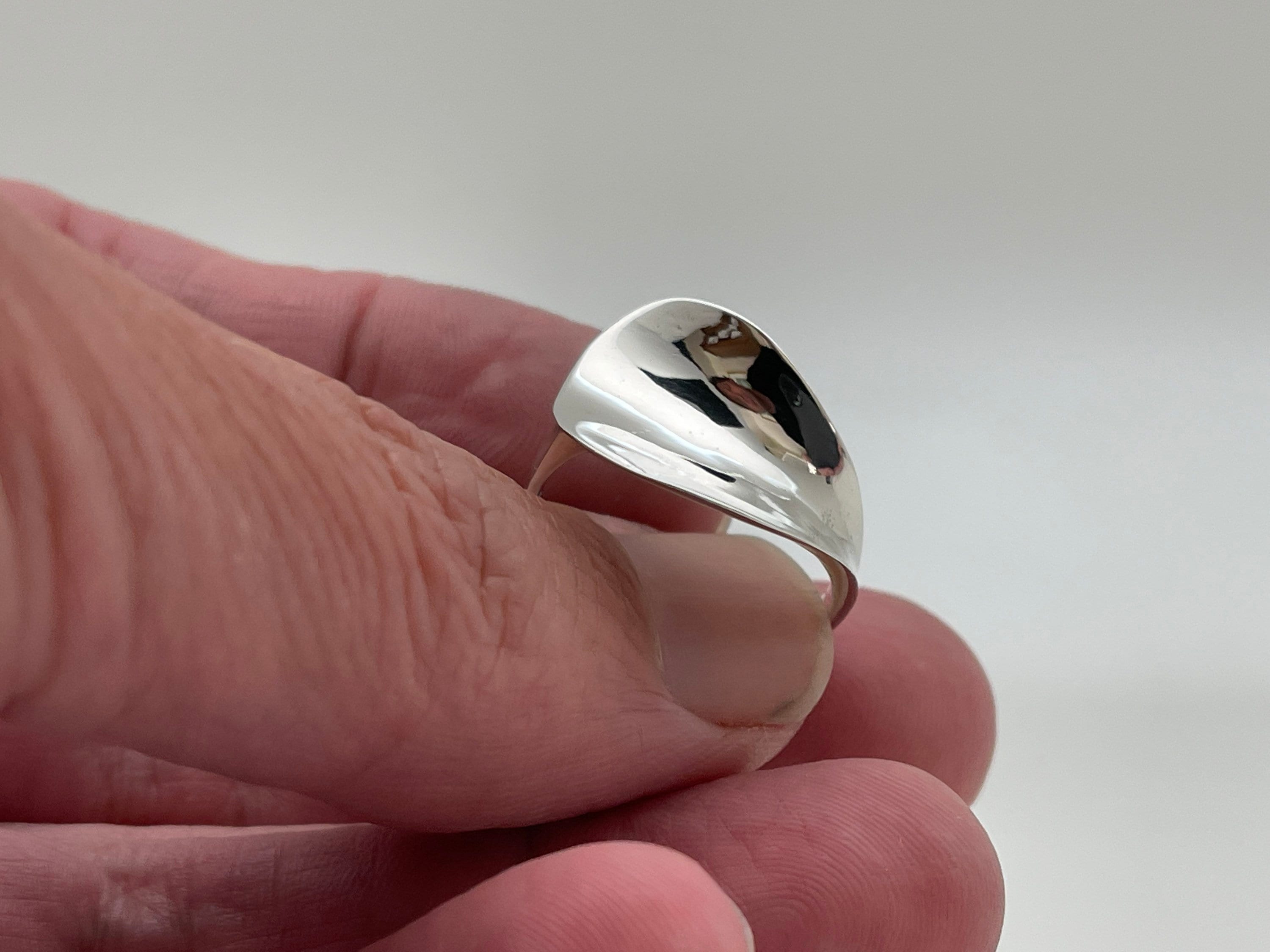 Abstract Concave Silver Ring // Sterling Silver // Women’s Silver Ring ...