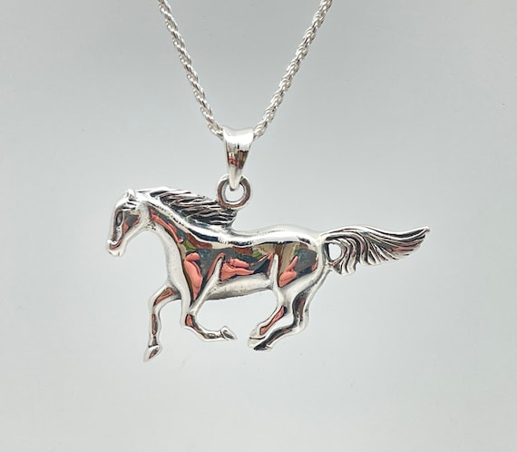Horse Pendant 925 Sterling Silver Equestrian Pendant Etsy