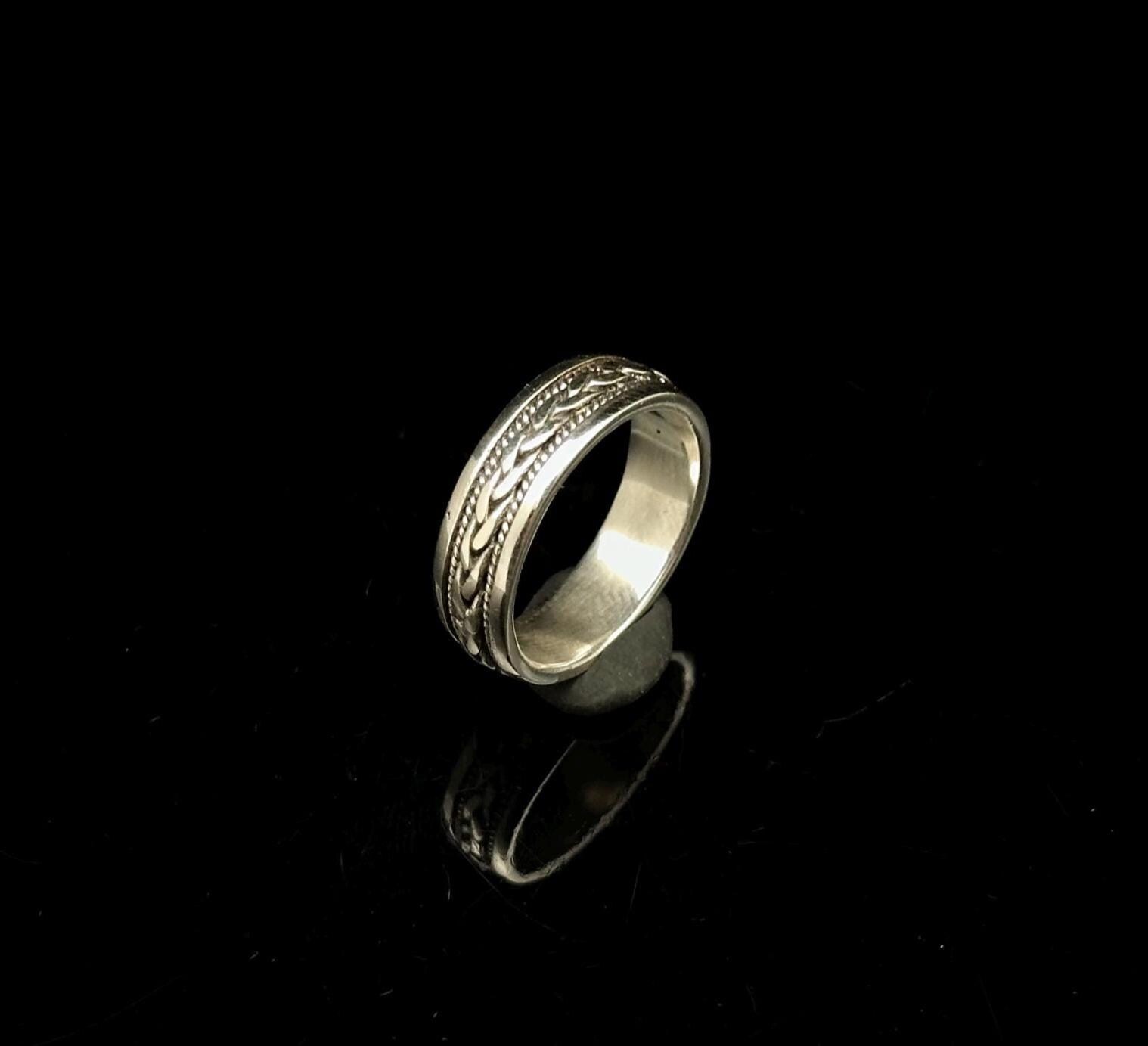 Handmade Braid Silver Band Ring // 925 Sterling Silver // Oxidized