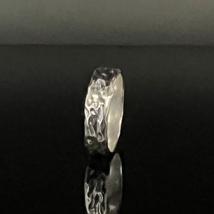 Textured Silver Ring // 925 Sterling Silver // 5.5mm // Oxidized Handmade Silver Band Ring