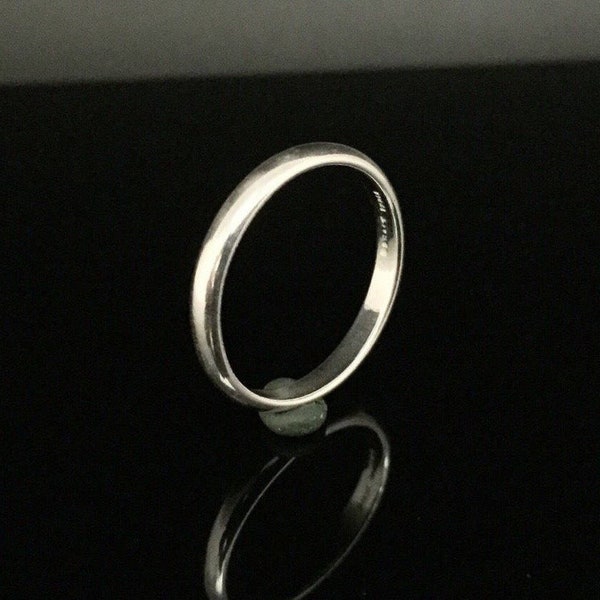 3mm Silber Bandring // 925 Sterling Silber // Handgemacht // Silberbandring // Silber Ehering // Schlichter Bandring // Dünner Silberring