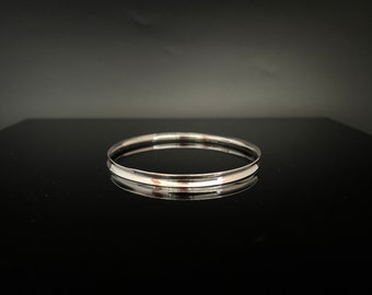 Concave Sterling Silver Bangle - High Polish Finish