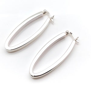Créoles en argent sterling - Argent sterling 925 - Créoles géométriques - Finition très polie