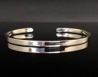 Simple Silver Cuff Bracelet - 5mm Silver Cuff -- Silver Cuffs