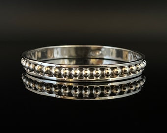 Silbernes Armband mit Kugelmuster – 925er Sterlingsilber – oxidiert – 10 mm breit