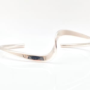 Silver Wave Cuff - 925 Sterling Silver -- Silver Cuffs