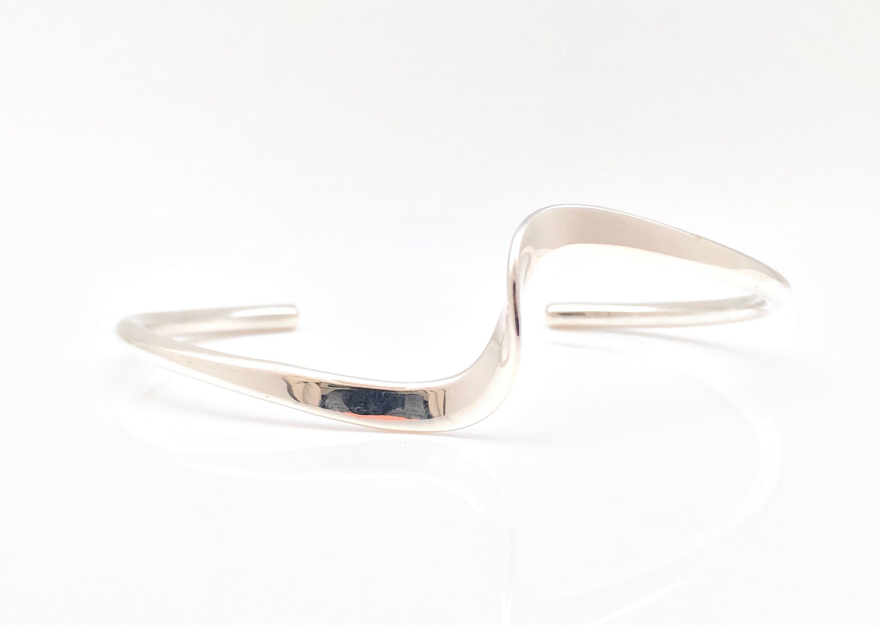 Sterling Silver Wave Cuff Bracelet - High Polish Finish - Etsy Canada