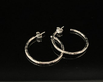 Diamantslipade örhängen i sterlingsilver - 3,8 cm