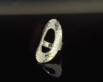 Large Oval Statement Ring // 925 Sterling Silver // Size 6, 7, 9 // Handmade