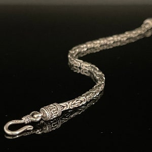 Squared Byzantine Silver Bracelet // 925 Sterling Silver // 3mm Gage