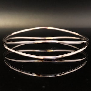 Double Band Silver Bangle - 925 Sterling Silver - Silver Bangles