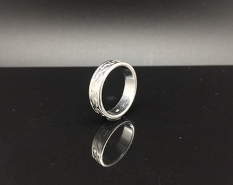 Wellenring Size 12 // Wellenmuster Silber Bandring // 925 Sterling Silber