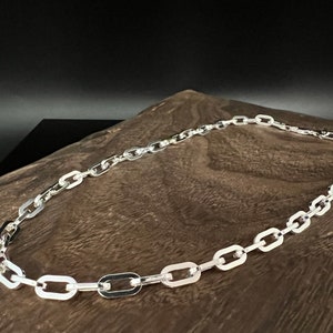 Heavy Link Forzatina Silver Chain Necklace // Men&#39;s Silver Link Necklace // 925 Sterling Silver