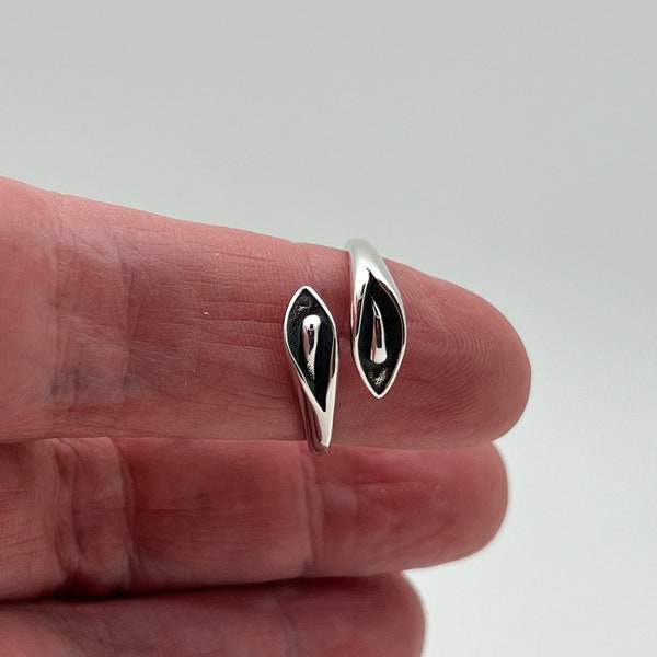 Calla Lilie Sterling Silber Ring, oxidiertes Blumenmuster