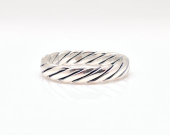 Braided 925 Sterling Silver Ring: Oxidized Band