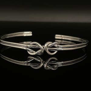 Double Knot Cuff - 925 Sterling Silver -- Silver Cuffs