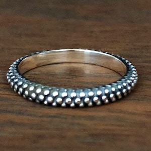 Beaded Silver Band Ring // Beaded Silver Ring // Silver Band Ring // Sterling Silver