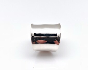Anello Lungo Artigianale In Argento 925 Sterling – Fatto A Mano In Bulgaria – Senza Pietre