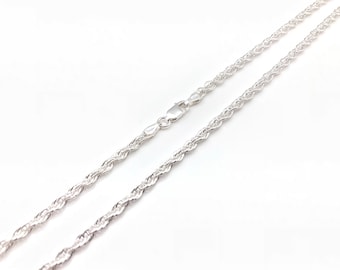 Cadena de cuerda de plata esterlina: cadena colgante italiana de 3,1 mm