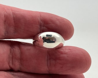 Wide Sterling Silver Dome Ring - High Polish Finish - Sizes 6 to 11