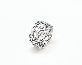 Breiter filigraner Schnörkelring // 925 Sterling Silber // Größen 5 bis 9 // Handgemacht