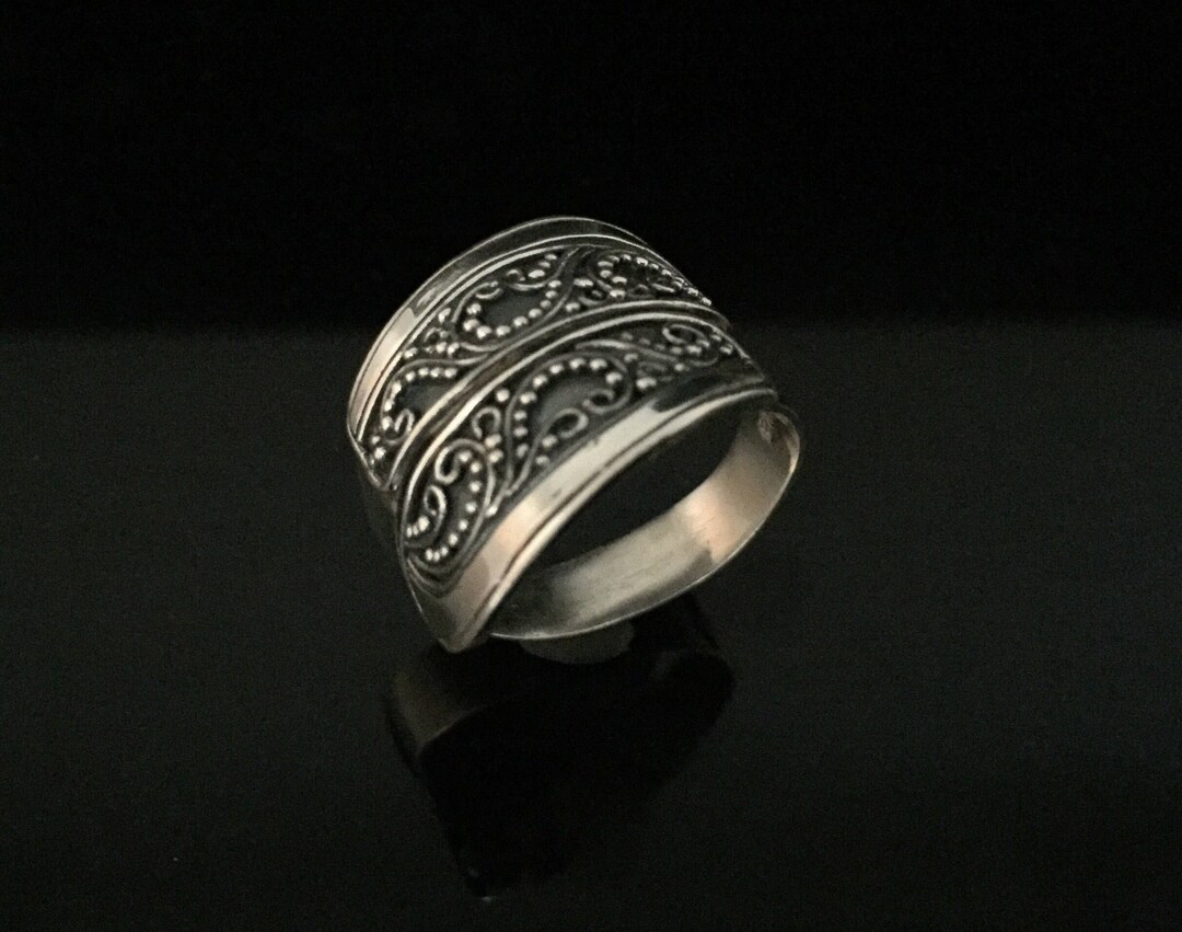 Beaded Sterling Silver Bali Ring - Oxidized Wrap Design - Etsy
