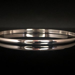 3mm Silver Bangle - Simple Round Silver Bangle - 925 Sterling Silver-- Silver Bangles