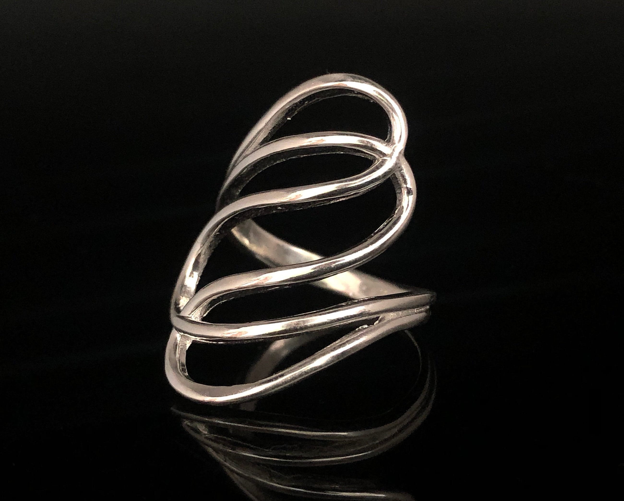 Beautiful Swirl Cutout Sterling Silver Ring – Simple Elegant Band, Sizes 4-12, .925 Solid Silver
