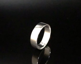 6mm Silver Flat Band Ring // 925 Sterling Silver // Plain Band Ring // Silver Band // Medium Gage Silver Band Ring // Flat Band Silver Ring