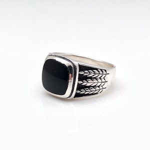 Black Onyx Silver Ring // 925 Sterling Silver // Onyx Signet Ring