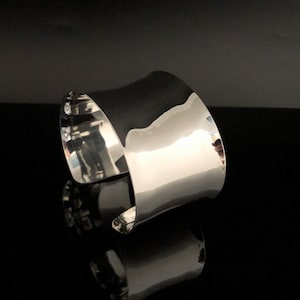 Wide Silver Cuff - Wide Sterling Cuff - Wide Silver Cuff Bracelet -- 925 Sterling Silver